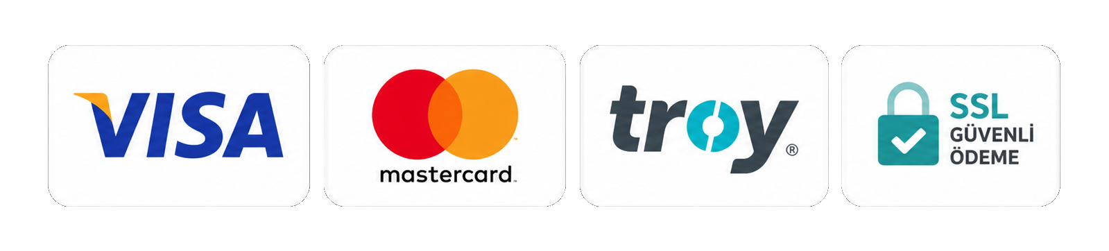 Güvenli Ödeme — Visa, MasterCard, Troy, 256-Bit SSL